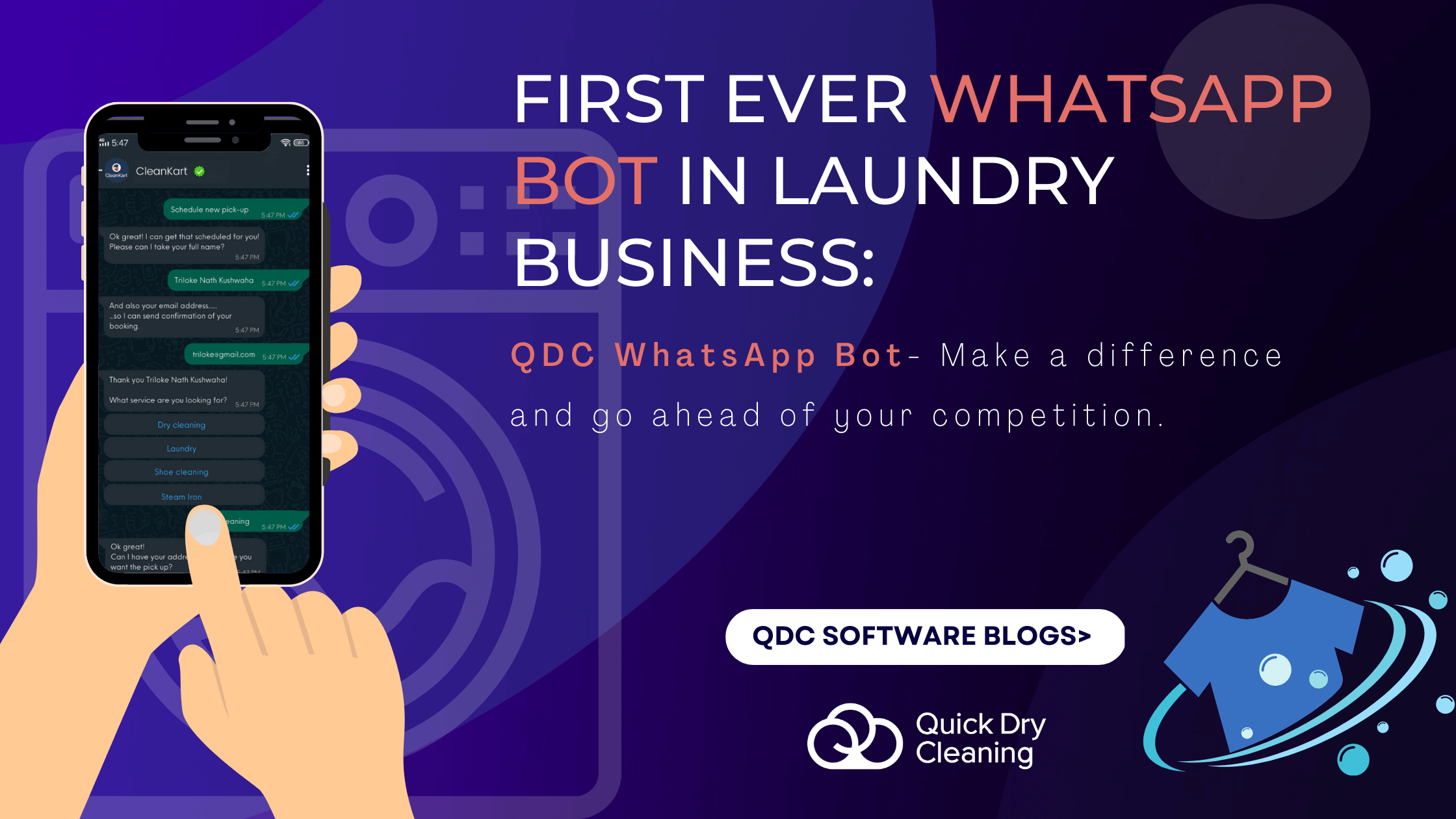 First ever WhatsApp Bot in laundry business