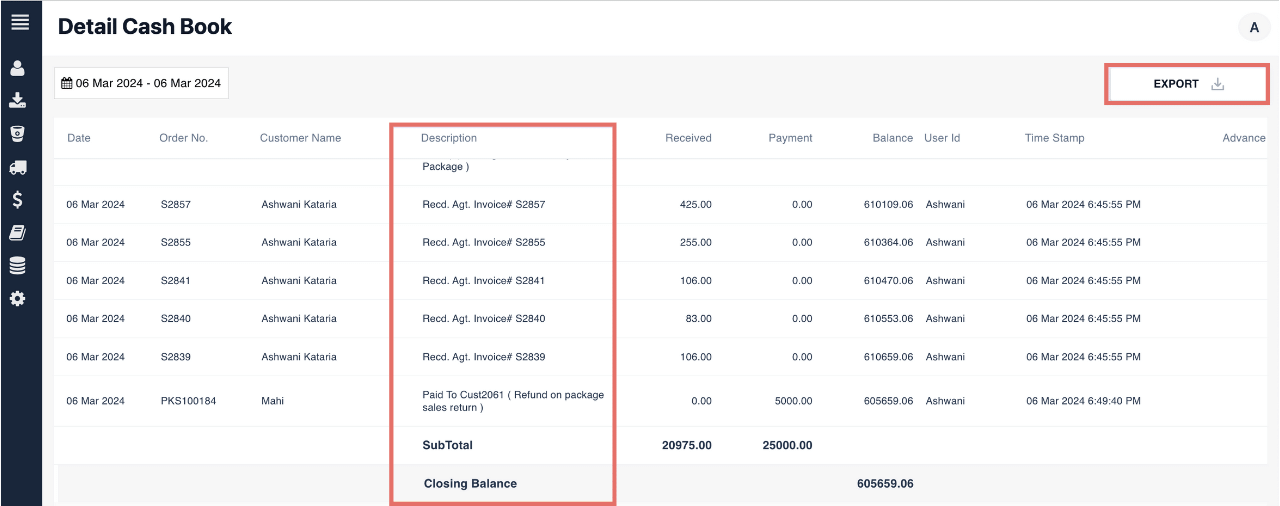 laundry business cashbook