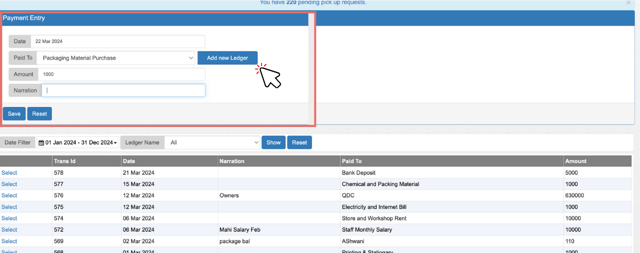 laundry business cashbook