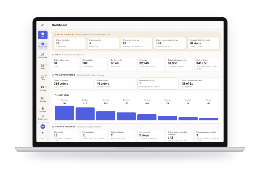 Quick dry cleaning AI POS